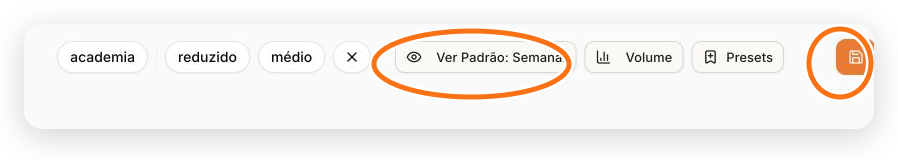 Barra do editor com o padrão em modo de visualização e a ação de salvar destacada